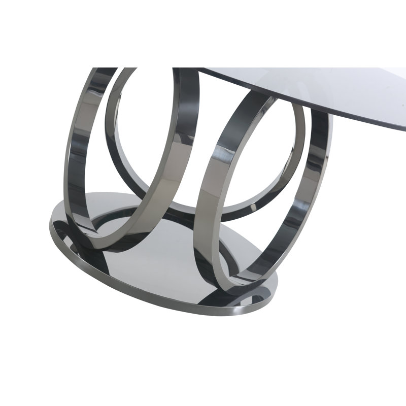 VIG Furniture Wexford Glass Round Dining Table Wayfair